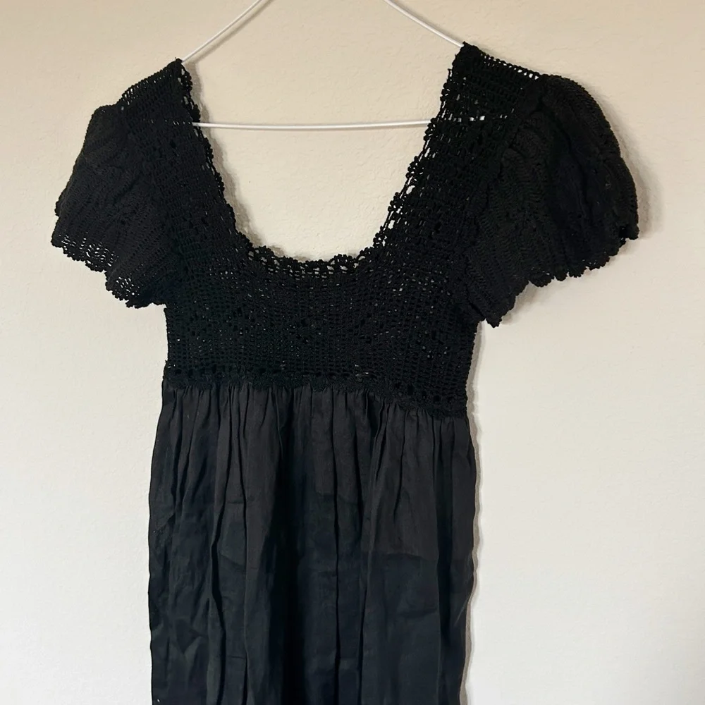Doen Lucienne Crochet Midi Dress Black - Picture 6 of 11